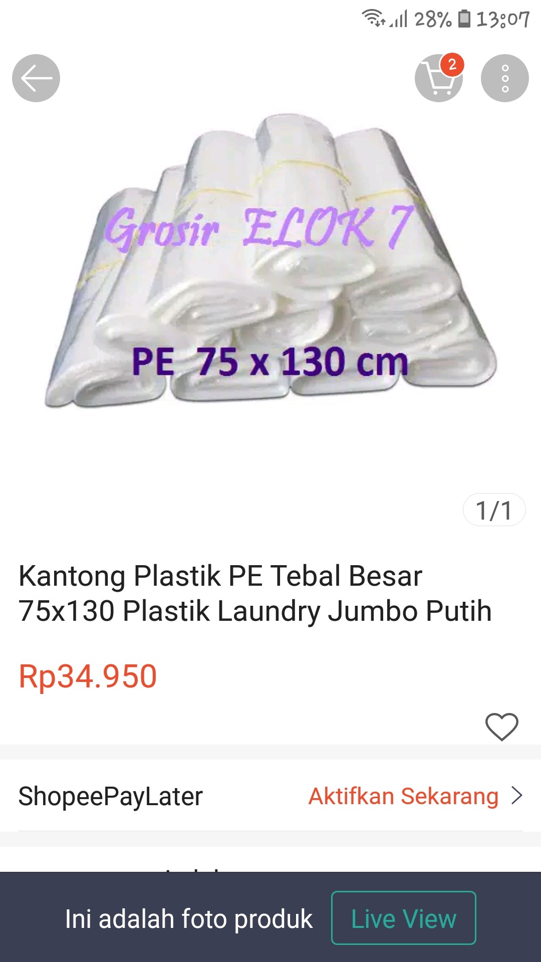 Kantong Plastik Bening Pe Tebal Besar 75x130 Plastik Laundry Jumbo Putih 75 X 130