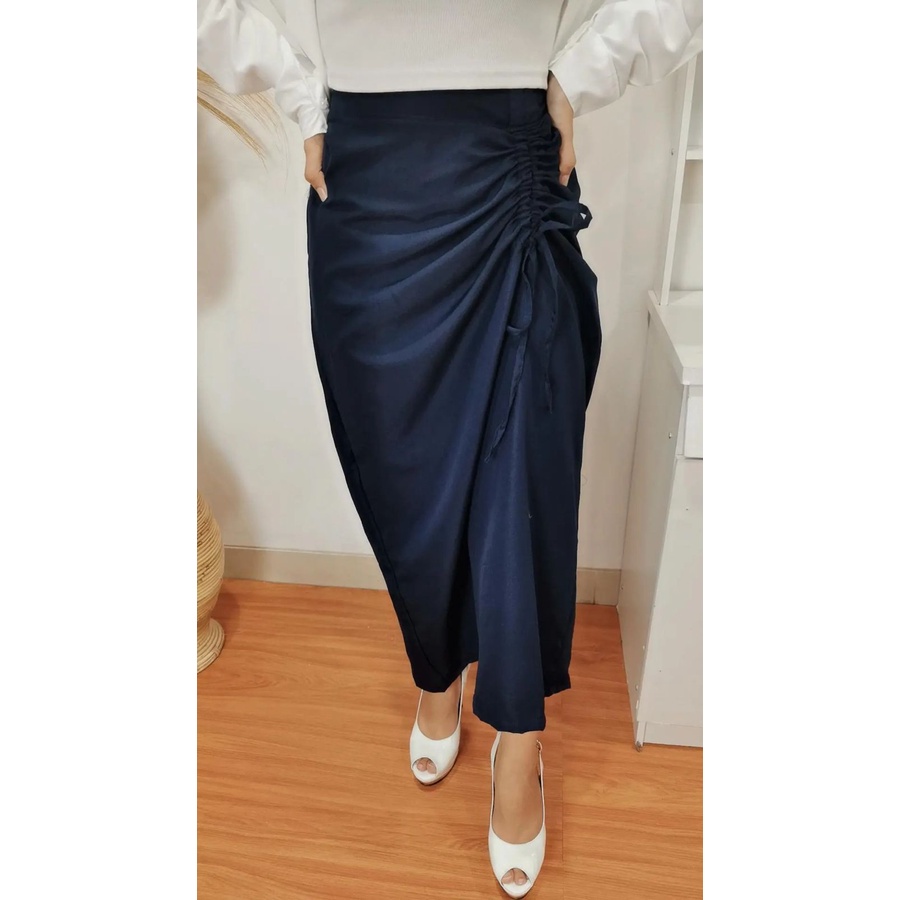 RX Fashion- Rok Serut Katun Twistcone / josep skirt / casual flow / Tamara Skirt / Rok Serut Casual Korean Look / Midi Maxi Ruched Skirt - Rok Wanita Korean Look - NN