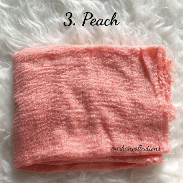 [COD] New premium crinkle hijab arabian shawl/pashmina rawis/hijab import hijab modis/arabian hijab-3. Peach