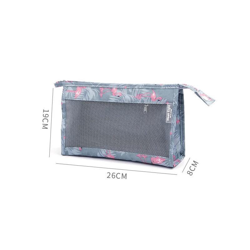 Tas Travel Wanita Organizer Transparan Jaring Kosmetik Makeup Alat Mandi Anti Air untuk Wanita