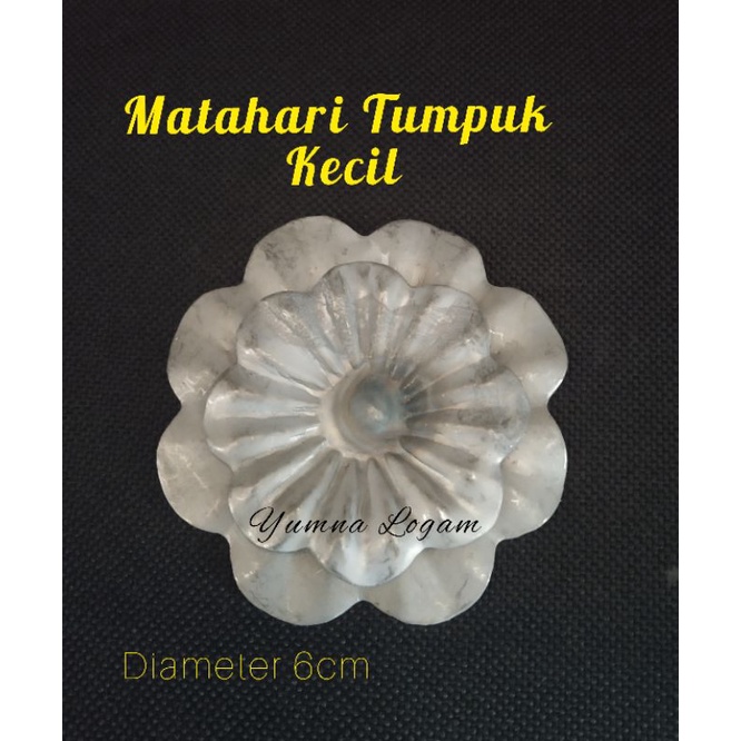 bunga matahari tumpuk ukuran KECIL ornamen pagar besi tempa