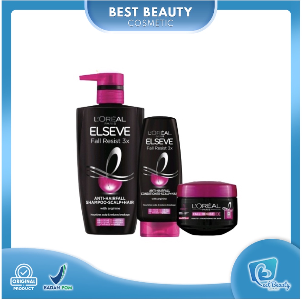 ★ BB ★ L'Oreal Paris Fall Resist 3X Shampoo - Conditioner - Loreal Hair Mask (Perawatan Untuk Rambut Mudah Patah)