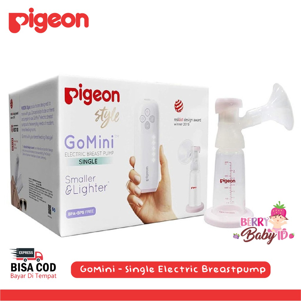 Pigeon Go Mini Single Electric Breast Pump Pompa ASI Breastpump GoMini Berry Mart