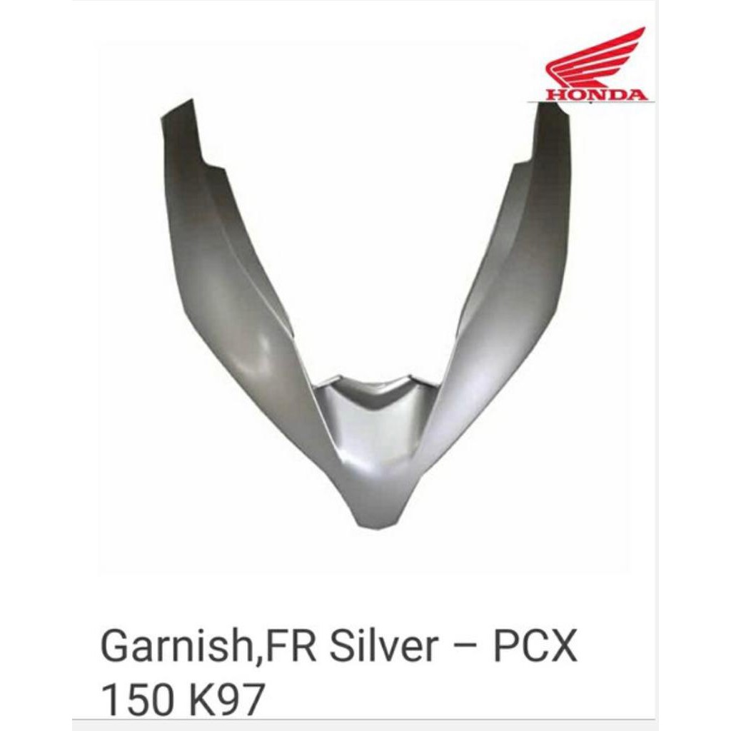 garnish depan pcx 150 k97 warna silver asli honda