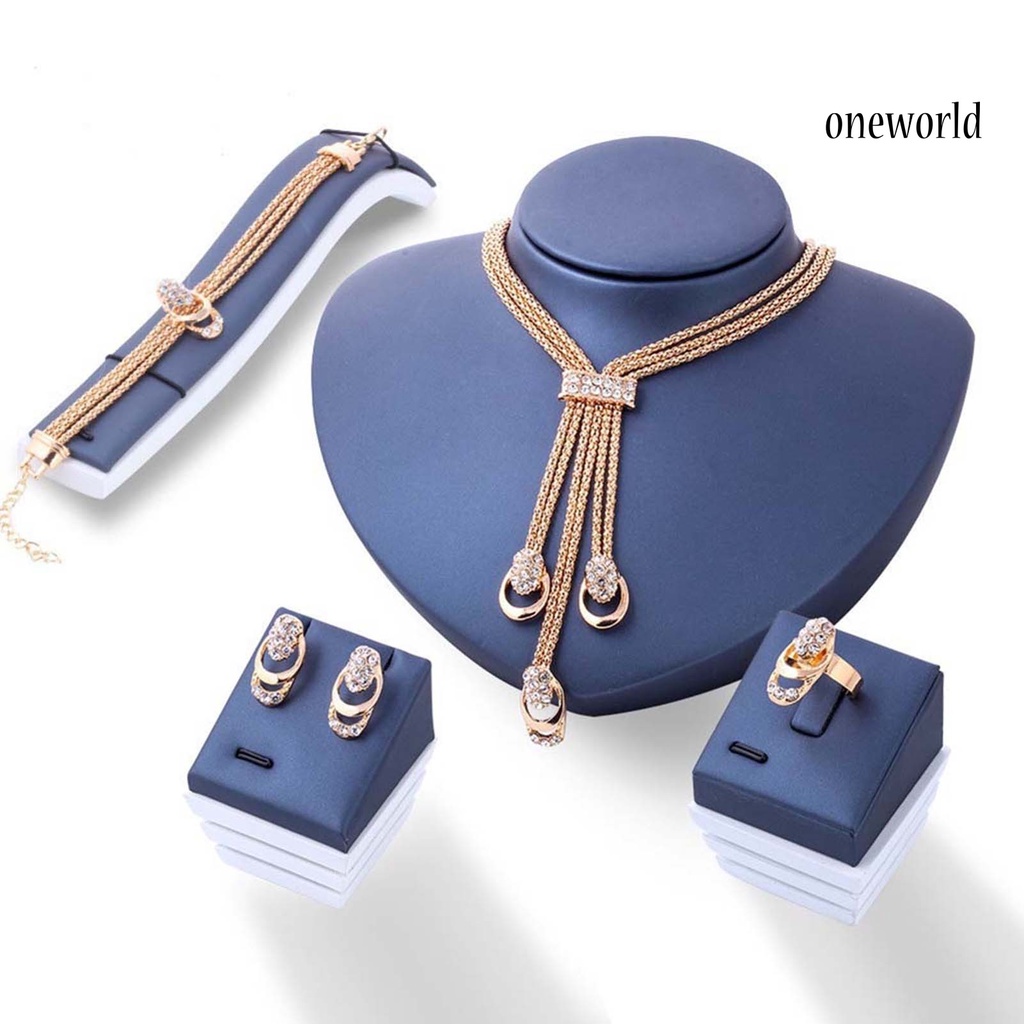 OW@ Bracelets All-Match Comfortable Alloy Rhinestone Pendant Necklace for Banquet