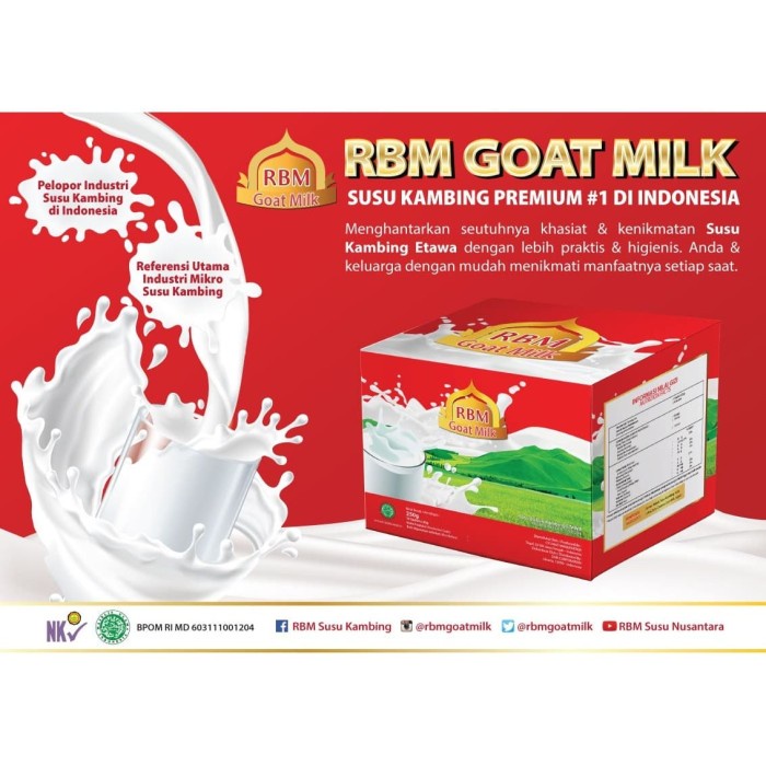 RBM / ARSY SUSU KAMBING ETAWA RBM / ARSY GOAT MILK SACHET 10x25gr / ARSY GOAT MILK SUSU KAMBING PREM