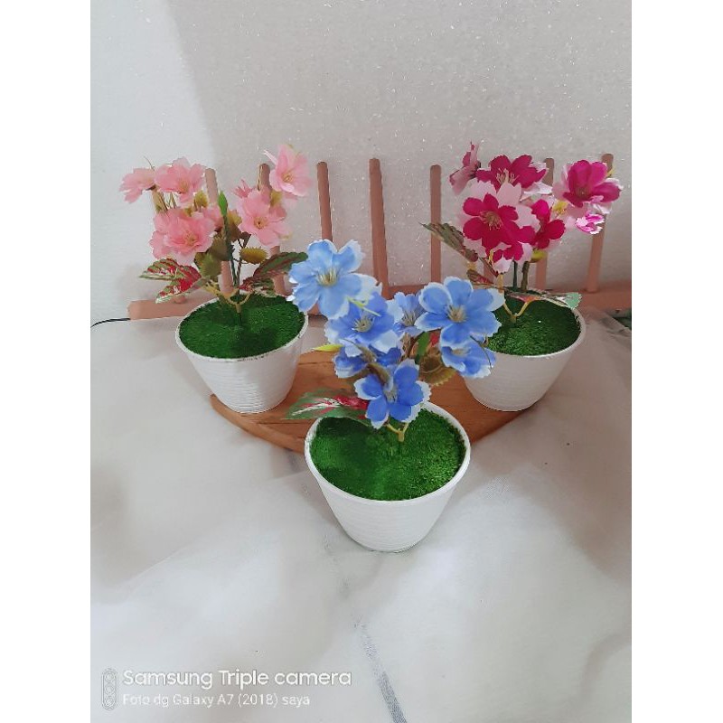bunga cantik manis bunga artificial bunga meja pot bunga-1