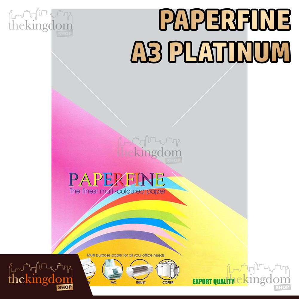 Paperfine Kertas HVS Warna A3 Platinum Gray Grey Abu-Abu Isi 100 Lembar Kode Warna 272