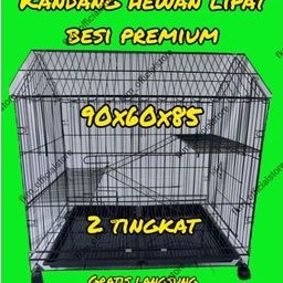 Kandang kucing tingkat 2 lantai model rumah K04R