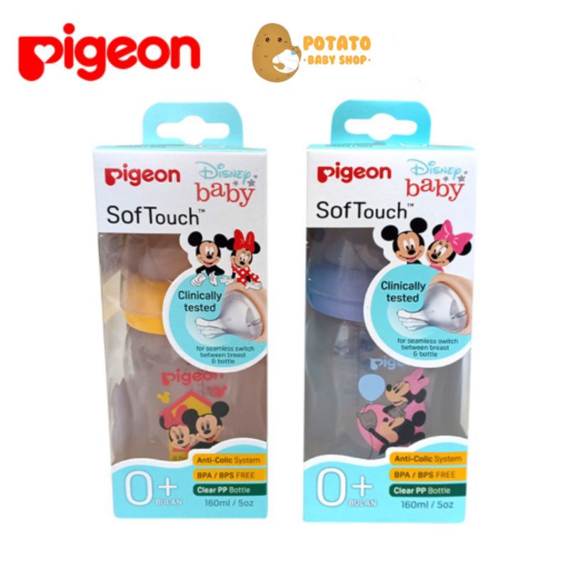 Pigeon Disney Baby Soft Touch Clear PP Wide Neck Bottle