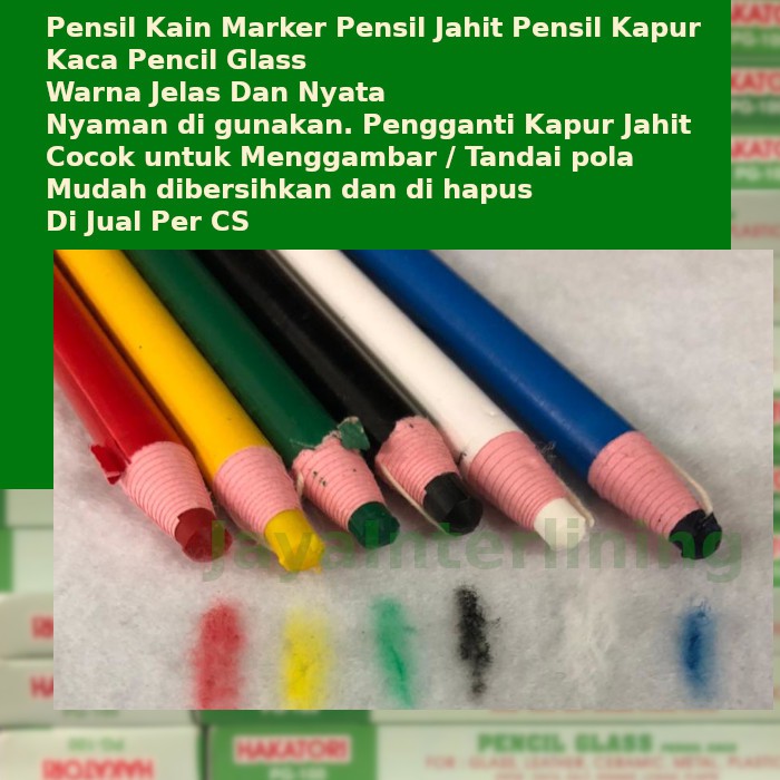 Pensil Kain  /  Marker Kain / Pensil Kapur / Pensil Kaca / Glass Pencil