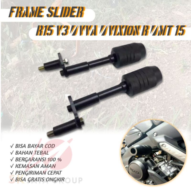COD AKSESORIS ASESORIS MOTOR FRAME SLIDER YAMAHA R15 V3 / VVA / VIXION R / MT 15 BRACKET MOTOR JALU