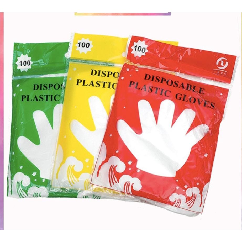 Sarung Tangan Plastik Isi 100pcs Disposable Gloves 100pc