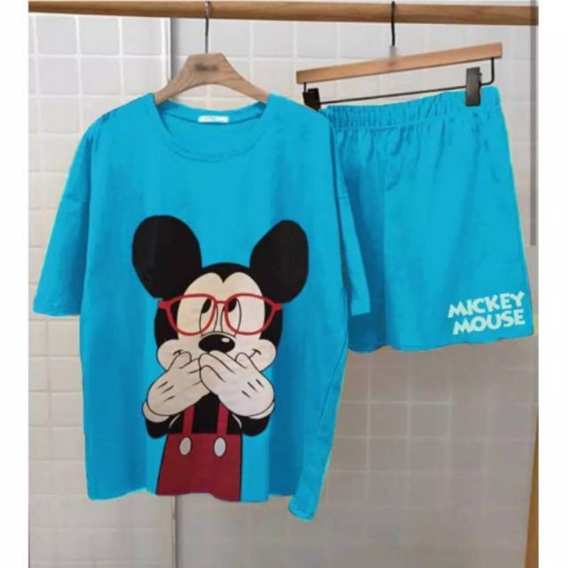 Medan Termurah Setelan anak perempuan LD 88 cm PB 55cm/Baju + celana karakter mickey