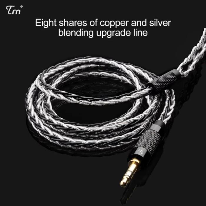 Kabel TRN KZ Earphone 8 core silver plated upgrade Cable 0.75mm 2 Pin - Emas