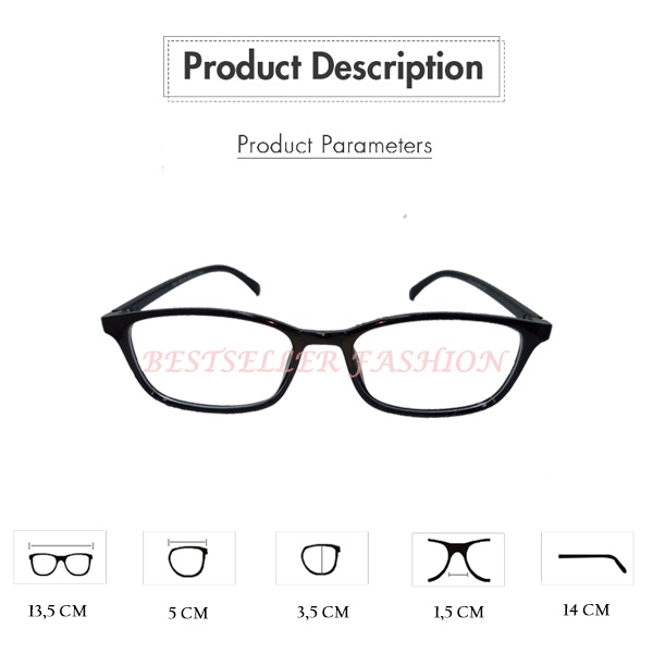 COD Kacamata Korea Kacamata Anti Radiasi Wanita Pria Fashion Kotak Persegi Panjang Eyeglasses Kaca Mata Gaya Unisex NOCASE