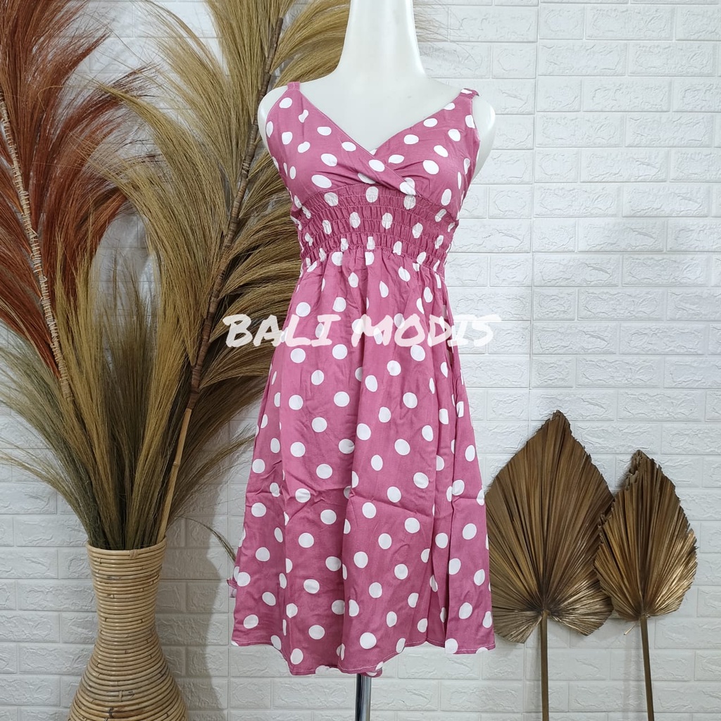 DASTER DRESS MOZA TANGGUNG BALI-SALEM POLKA KECIL