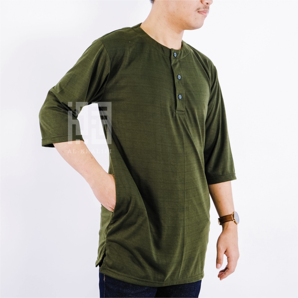 Kurta Pakistan Bahan Kaos Lengan 3/4 Baju Koko Muslim Dewasa