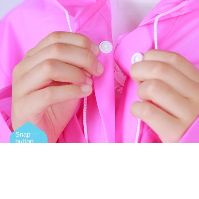 Jas Hujan Anak Perempuan Korea Mantel Polos Terusan Ponco Terbaru Raincoat Kids W1