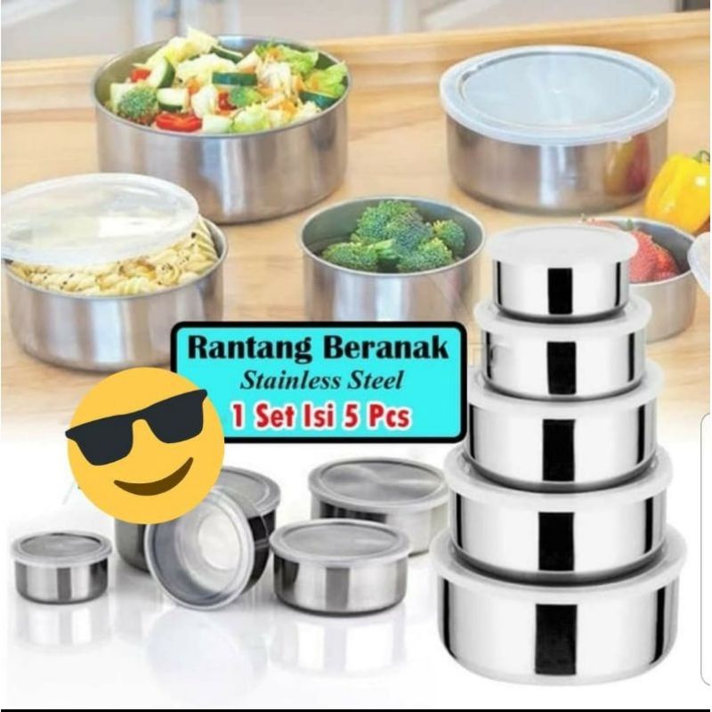 Box Fresh Rantang susun 5 in 1 / rantang beranak anti karat / rantang penyimpanan makanan