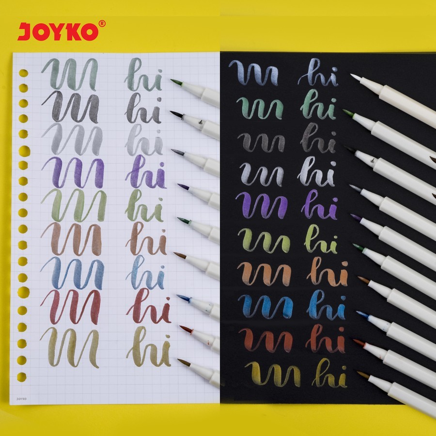 

Metallic Color Brush Pen Kuas Warna Joyko CLP-21 10 Metalik Colour