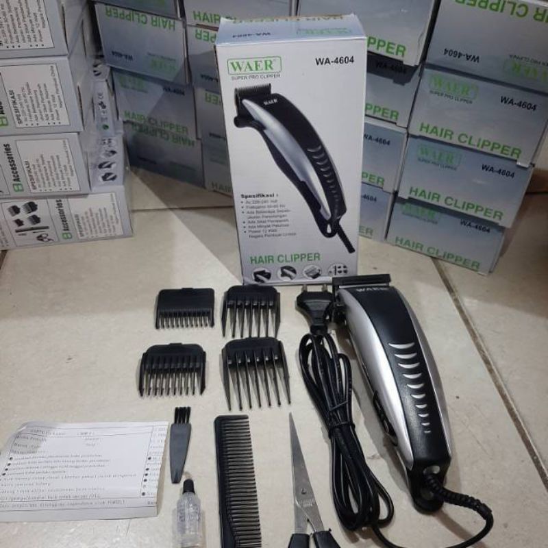 Alat cukur rambut listrik Waer 4604/4605 paket Alat cukur komplit