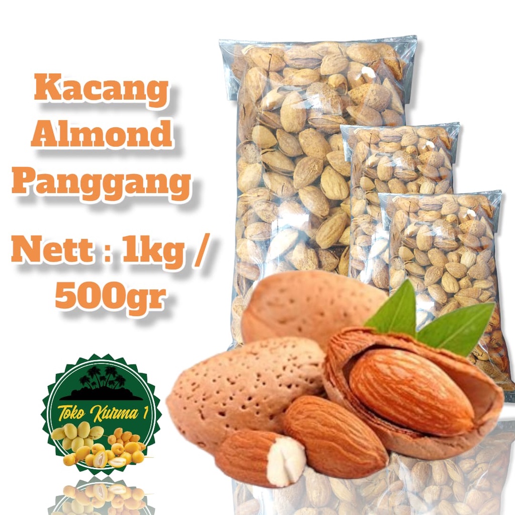 

Kacang Almond rasa dan sdh matang 1kg (panggang/Roasted)