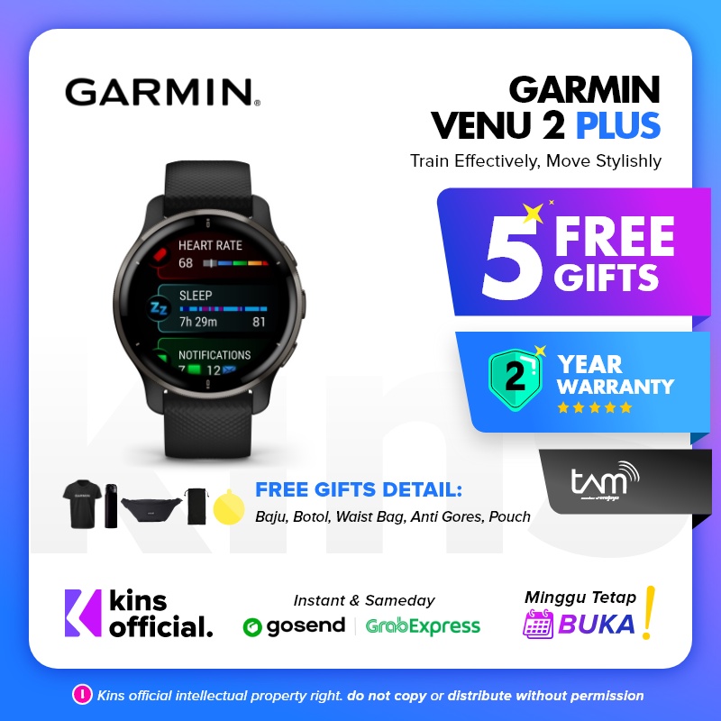 Garmin Venu 2 Plus - Garansi Resmi TAM 2 Tahun