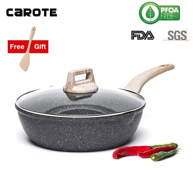Carote Essential Woody Wajan Penggorengan Besar Anti Lengket Granit