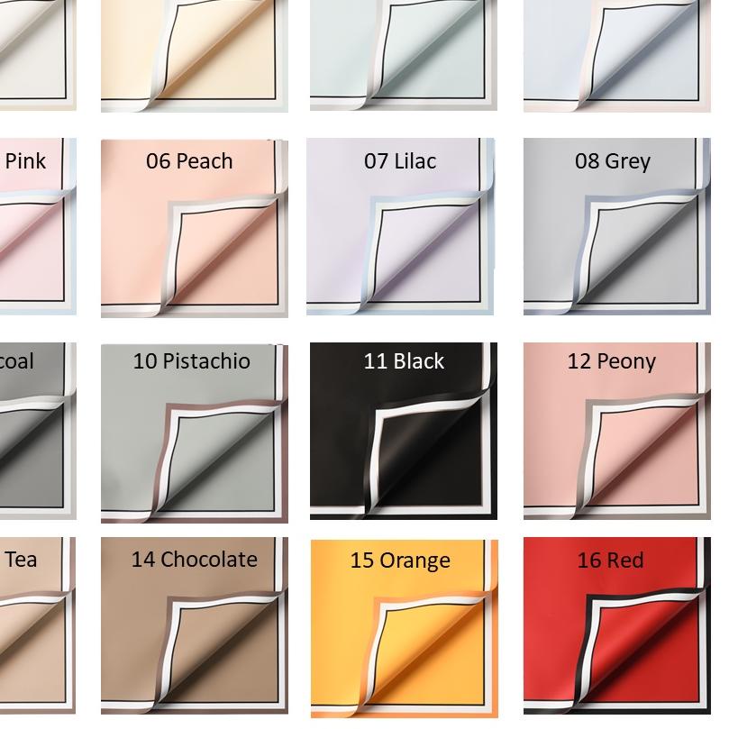 

[20 LEMBAR] Flower Wrapping Paper Varian List Bi Color Frame Kertas Buket Bunga Cellophane Florist Kertas Kado