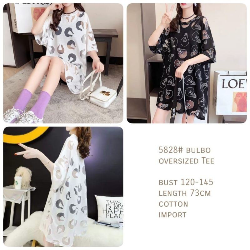5828 Atasan kaos oversized import wanita Baju Kaos bahan Katon import wanita Pakaian cewek Korea