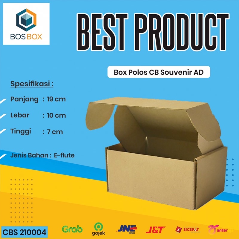 

KARDUS BOX KEMASAN SOUVENIR E-flute Die Cut ukuran 19x10x7 cm Custom Sablon