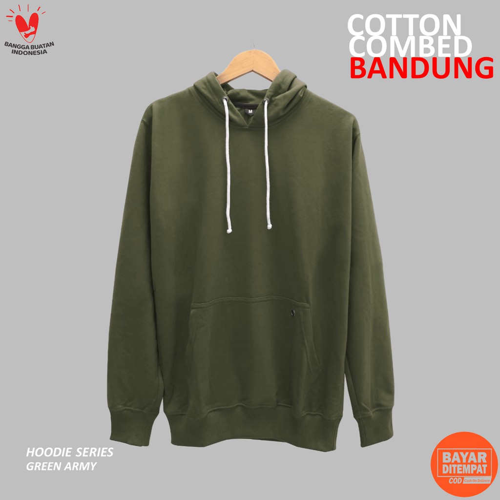Hoodie Polos Green Army Cotton Baby Terry