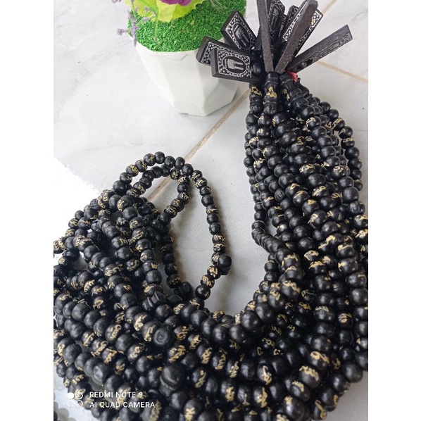 tasbih kayu isi 99 butir bertuliskan lafadz asmaul husna dim 7-8mm tasbih zikir, murah, souvenir