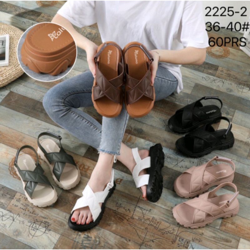 Sandal Wanita Korea Flatform Jelly Impor Empuk Ringan