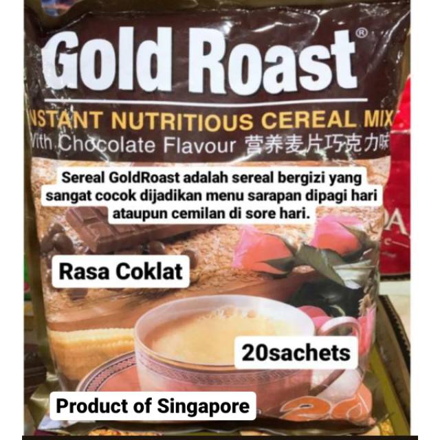 

SEREAL GOLD ROAST COKLAT INSTANT NUTRITIOUS CEREAL MIX CHOCOLATE GOLDROAST SINGAPORE