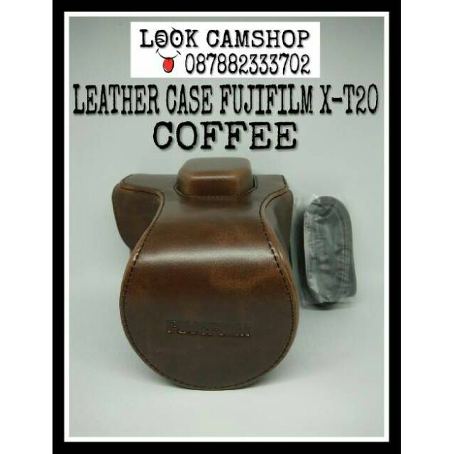 LEATHER CASE COVER CAMERA BAG TAS KAMERA FUJIFILM X-T20 XT 20 FUJI XT20 - COFFEE COKLAT TUA