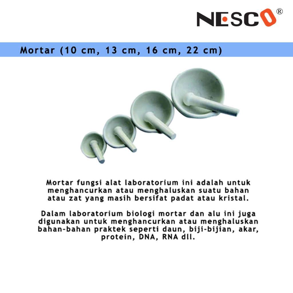 Nesco Mortar 8cm, pestle Lumpang Alat Penumbuk