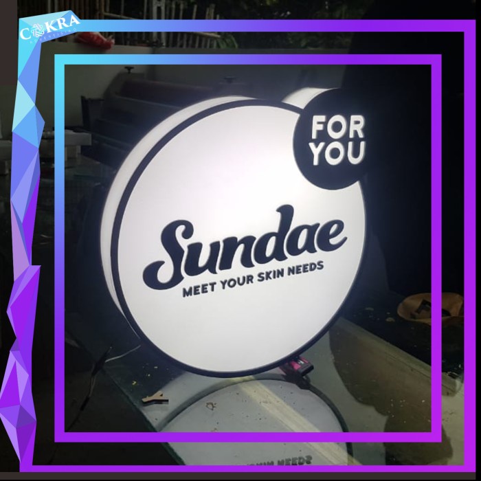 Neon Box Bulat Acrylic/ Neon Box Nyala Akrilik Proses Cepat