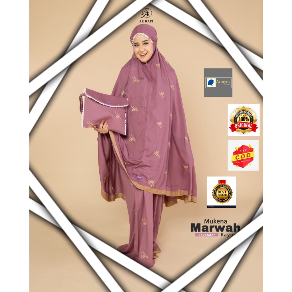 Mukena Dewasa ARRAFI Marwah Jumbo Rayon Premium Lis Warna