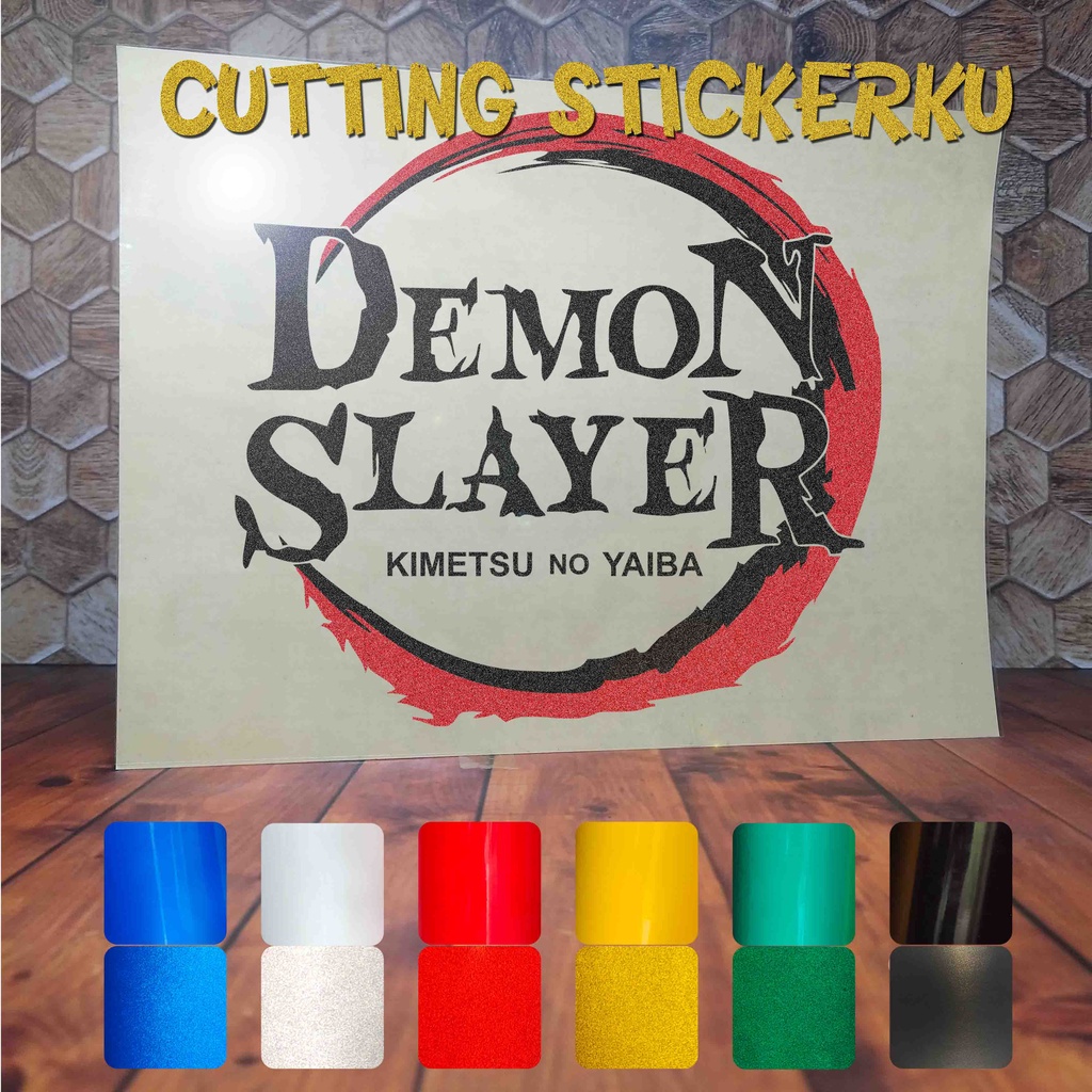 Cutting Stiker Demon Slayer Variasi Motor Mobil Sticker Timbul Keren Nyala Dasbor Spakbor Visor Body Kaca Helm Laptop Hologram Reflective Tahan Air Bodi Samping Nama Jepang Scoopy Vario Beat NMAX PCX Vespa Aesthetic Pickup Anime Windshield Kustom Modif