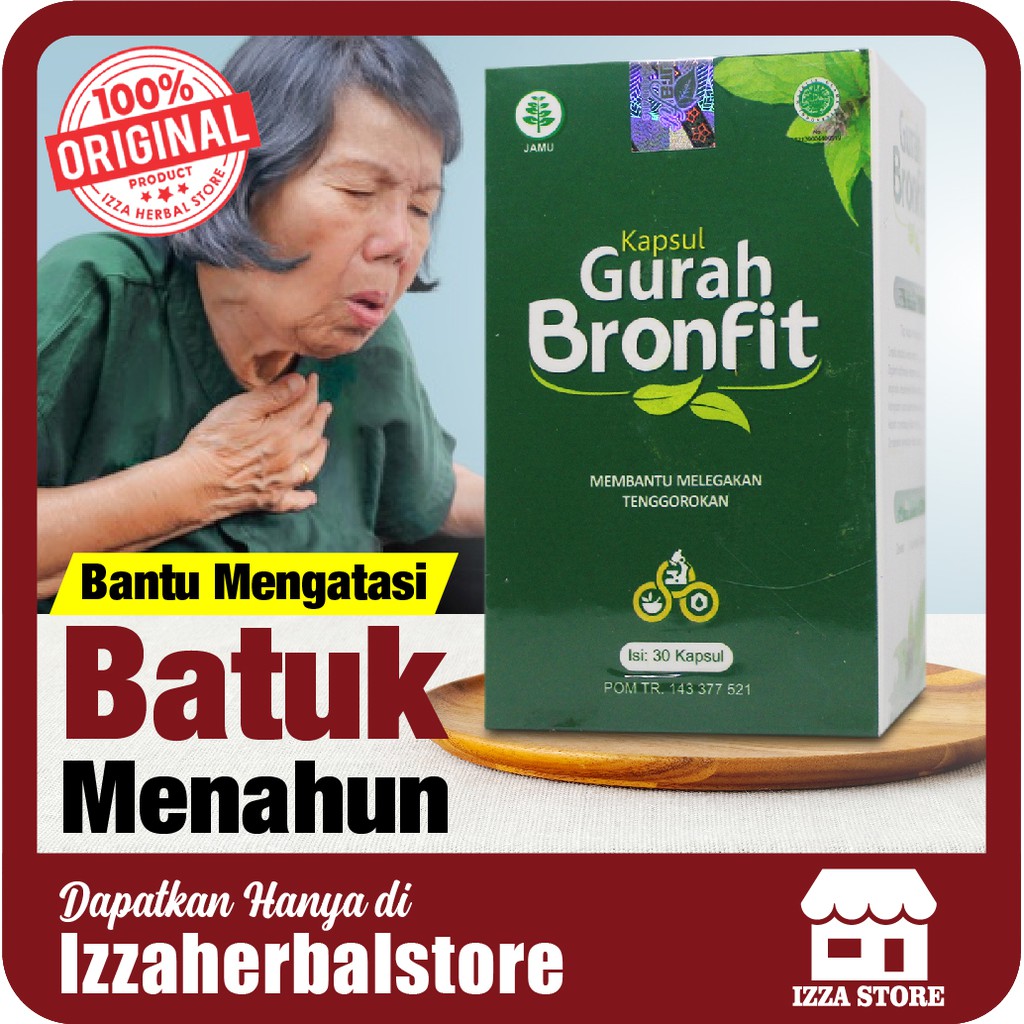 GURAH BRONFIT Kapsul Herbal Bronkitis Batuk Flu Migrain ORIGINAL Isi 30 Kapsul