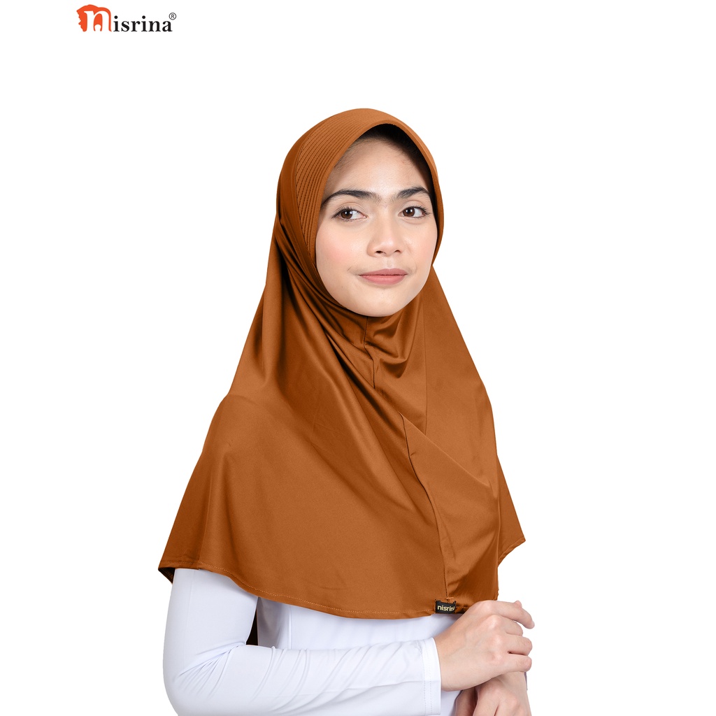 Nisrina Fashion Muslim Jilbab Instan Polos Citra Narurita-Mocca