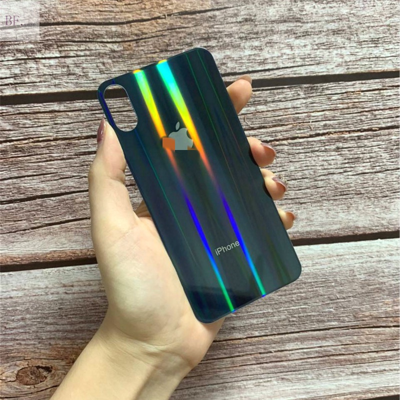 Pelindung Layar Tempered Glass Aurora Warna-Warni Untuk Iphone 11 12 13 Pro Max X Xr Xs Xsmax 7 8 Plus