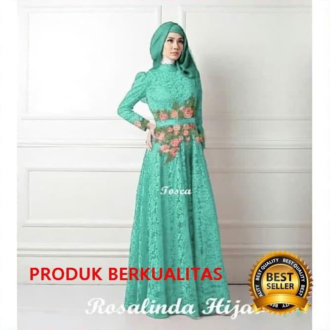 H579 Gamis Rosalinda Hijab - Gamis Jersey - Dress Muslim - Atasan Muslim Vyqe