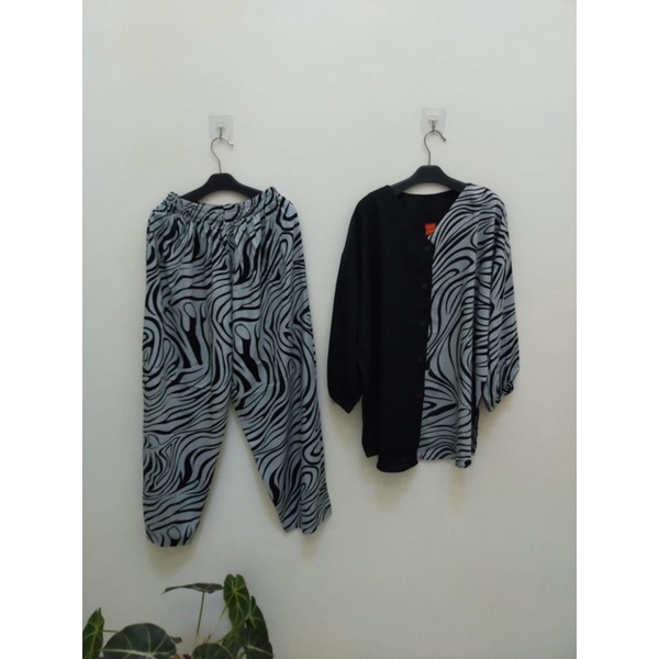 STElAN RAYON MAMA ROSA ZEBRA(COD)KOMBINASI/ONE SET WANITA/ONE SET TERBARU/ONE SET VIRAL KEKINIAN/JUMBO