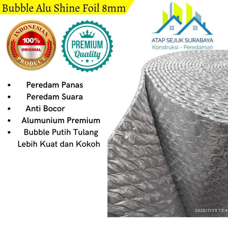 Peredam Panas Atap Shine Foil Bubble Alumunium 8mm