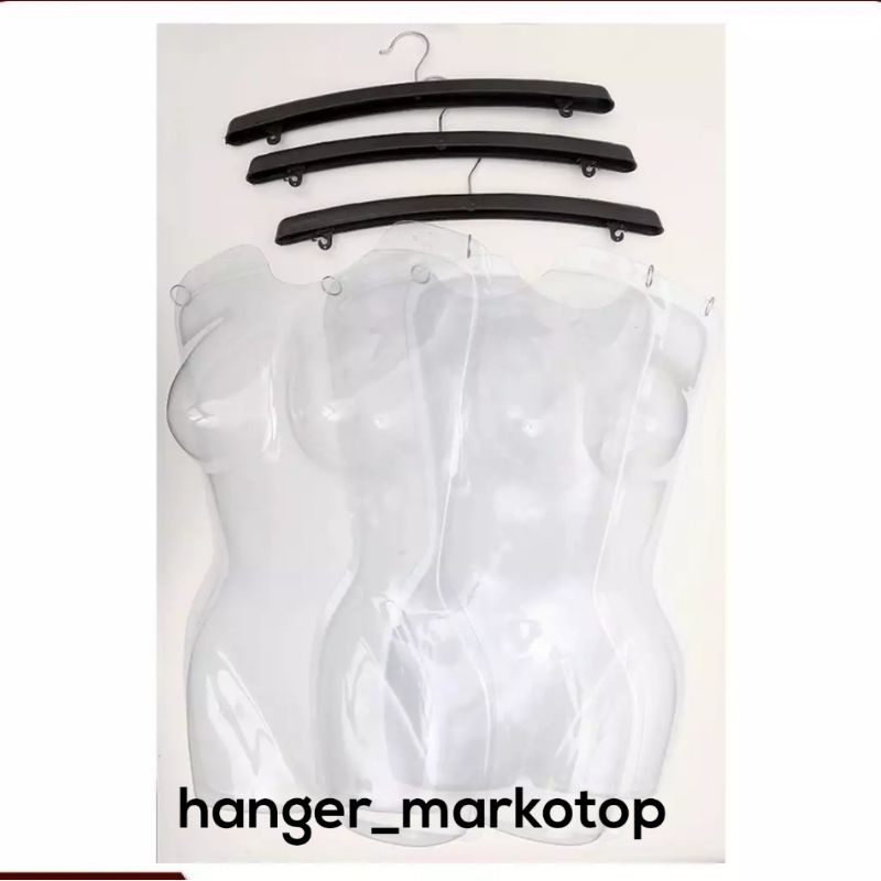 hanger body mika  full + gantungan harga (per 3pcs)