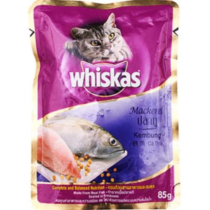 MAKANAN KUCING WHISKAS POUCH MACKEREL 85GR