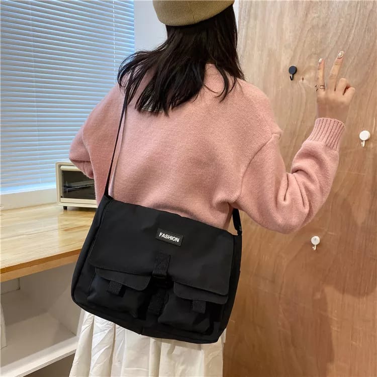 CANDRA KUY - Tas Selempang Wanita Slingbag Kanvas Fashion Ala Korea